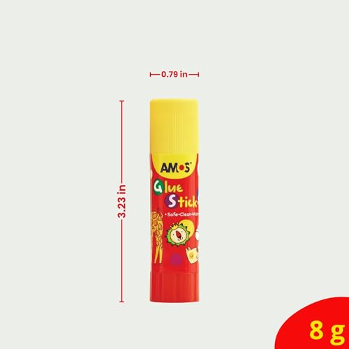 AMOS Glue Sticks — 8 g (0.28 oz), 30 Sticks in Display Box, Kid’s Design for School, Office & Crafts — Washable, Non-Toxic, Acid-Free - Thumbnail 6