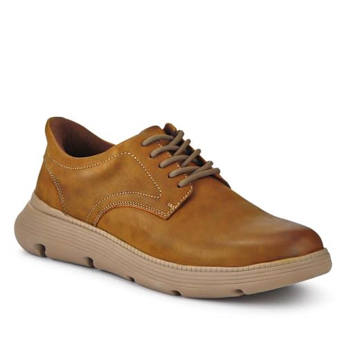 Easy Step in Casual Leather Lace Up Shoes - Tan Size 8