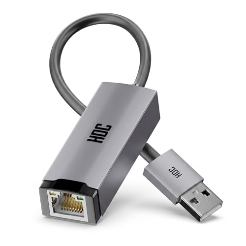Image of HOC Technologies VINATA USB 2.0 to RJ45 Fast Ethernet Adapter | 10 /100 Mbps | Aluminum Alloy | Driver-Free | Win 7 /8 /10 /11 | Laptop, Desktop, TV Box | 3 Yr Warranty