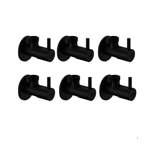 Image of ZAP Brass Angle Valve with Wall Flange - Pack of 6 | Matte Black Finish | Heavy Duty Angle Cock for Jet Spray, Shower, Geyser and Basin Tap | Rust Resistant Bathroom Fitting