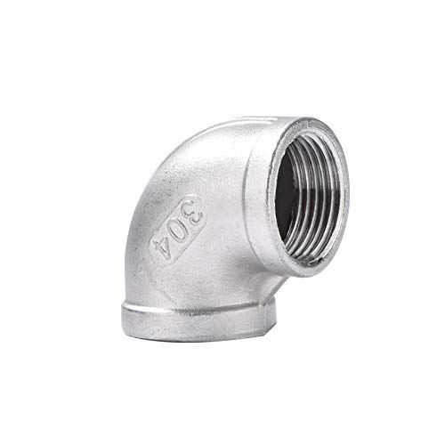 Codos BSP, Codo de 90 Grados en ángulo 3/8", 1/2" y 1/4" Acero Inoxidable SS304 Hembra(90 D Female Thread,1/2")