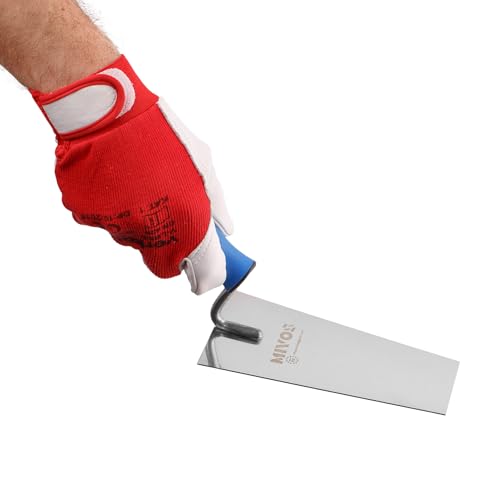 Mivos Edelstahl Trapez Maurerkelle 180 x 80 mm - Rostfreie Trapezkelle 180 mm mit Gummigriff - Stuckateur Kelle für Mauerwerk - Trapez Putzkelle Made in EU