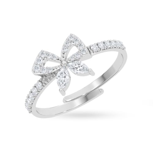 Image of Clara 925 Sterling Silver Minimal Adjustable Ring for Women Platinum Plated | Daily Wear | Gift for Women and Girls