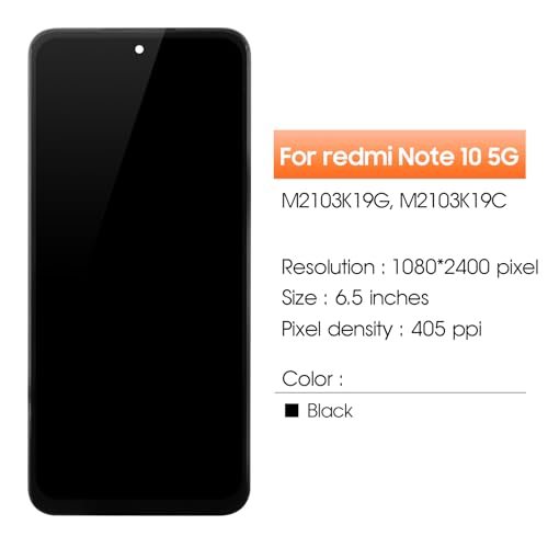 Screen for Xiaomi Redmi Note 10 5G Screen Replacement for Xiaomi Poco M3 Pro 5G LCD Screen for Redmi Note 10T 5G Touch Display Digitizer Assembly Repair Parts with Frame?Not Fit Note 10 Pro/Note 10?