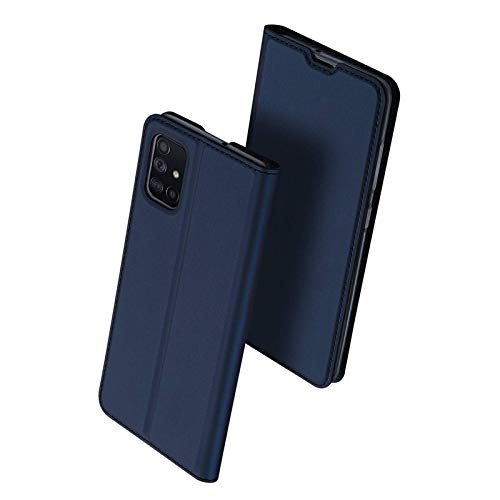 Image of Helix Dustproof Magnetic Vintage Series Wallet Flip for Samsung Galaxy A71 SM-A715F /DSN - Blue