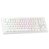 ATTACK SHARK M87PRO コンパクト 3モード メカニカルキーボード Bluetooth/ワイヤレス/有線 2.4GHz TYPE-C 87キー 80% 配列 RGBライト ホットスワップ対応 ガスケット構造 ゲーミングキーボード 白翡翠軸 5000mAh バッテリー充電式 PBTキーキャップ 低遅延 Windows/Mac対応 日本技適認証取得(219-259048)-ホワイト