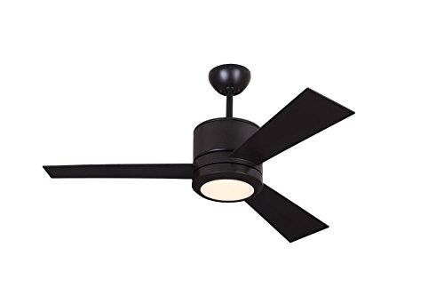 Crazy Deals Monte Carlo 3VNR42OZD-V1 Vision II Modern 42" Ceiling Fan with LED Light and 2 in 1 Wall / Hand Remote Control, 3 Blades, Oil Rubbed Bronze