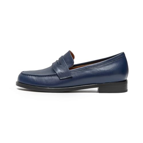 Image of ONEENO Women's Classic Flat Leather Penny Loafer