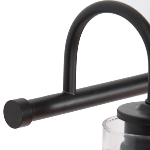 Image of LALUZ Black Bathroom Vanity Light Fixtures, 3-Light Matte Black Farmhouse Vanity Lights with Clear Glass Globe, 22'' Modern Bathroom Lighting Lights Over Mirror