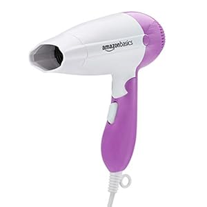 Amazon Basics 1200Watts Compact Hair Dryer with Foldable Handle (Purple)