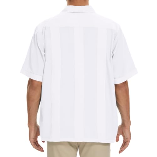 MAXJON Men's Guayabera Shirts for Mens Cuban Shirts Short Sleeve Shirt3