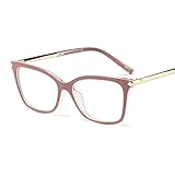 Pas facilement déformé. BXGZXYQ Cadre de Lunettes carrées pour Femmes/Hommes, Temples en métal, Verres Transparents à Monture en Verre à Verres Transparents (Couleur : Bean Paste/White)