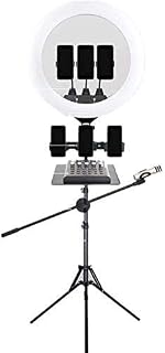 Corsehild Ring Light with Stand, Ring Light with Tripod Stand & 6 Phone Holder, Dimmable LED Ring Light for Live Stream/Makeup/TikTok/YouTube/Photography
