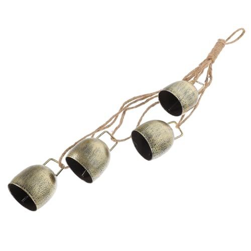 Zerodeko Cloche de Vache Vintage avec Corde de Grelots Rustiques Suspendus pour Décoration de Noël et Murale Clair et