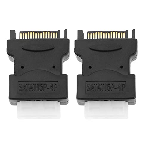 Create idea Lot de 2 adaptateurs femelles IDE Molex vers SATA 15 broches mâles Molex vers SATA pour alimentation HHD/SSD/DVD RW/disque dur