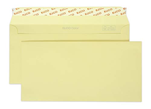 ELCO18833.41 Colour Box with Lid and 250 Envelopes/Envelopes Peel and Seal C5/6 DL 100 g Light Chamois Window No