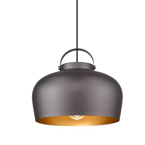 Up To 60% OFF Farmhouse 1-Light Barn Pendant Light - HWH Industrial Hanging Light 14-Inch, Rustic Vintage Dome Shape for Kitchen Island, Dining Room, Living Room, Oil-Rubbed Bronze Finish, 5HZG14-H ORB