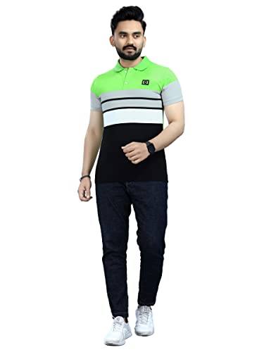 Image of Men's Regular Fit Striped Polo T-Shirts