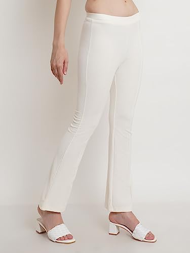 Image of POPWINGS Casual Solid Regular Fit Solid Trouser for Women || Pull On Trouser for Women || Semi-Formal Work Women Trouser for Summer || Stylish Western Trouser