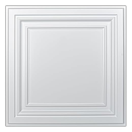 Art3d PVC Ceiling Tiles, 3D Plastic Sheet in White, 2 x 2 ft, 24-Pack