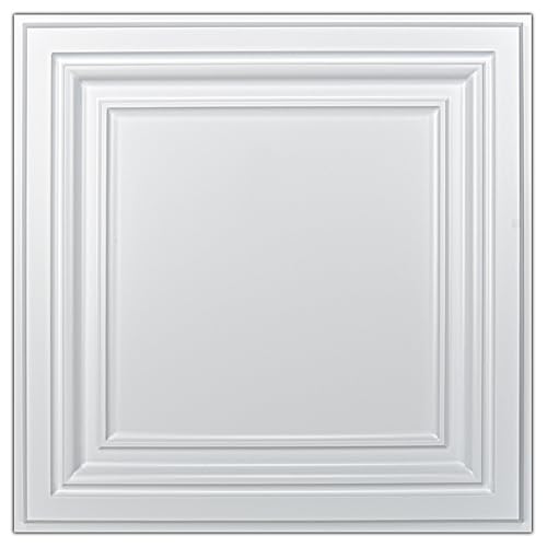 Image of Art3d PVC Ceiling Tiles, 2'x2' Plastic Sheet in White (24-Pack)