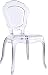 2xhome - Plastic Chair No Arm Side Chair With Back Clear Legs Dining Chair
