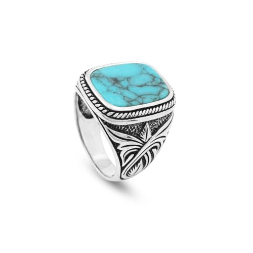 Bague originale homme turquoise en argent 925 pour parfaire votre look vintage