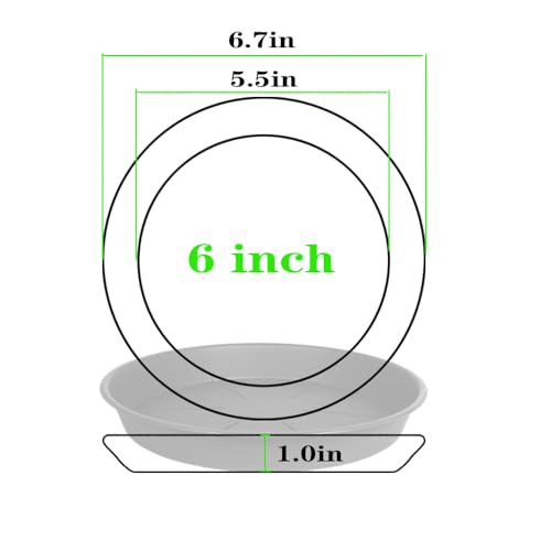 image for OVZILKI 6 Pack of Plant Saucer Tray 4 6 8 10 12 14 17 19 22 25 inch, H