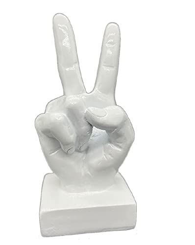 Escultura decorativa de mano creativa en resina blanca