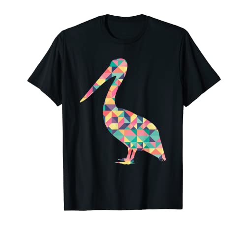 Pelican Astratto Colore Estate Uccello Airone Amante Ragazza Regalo Maglietta