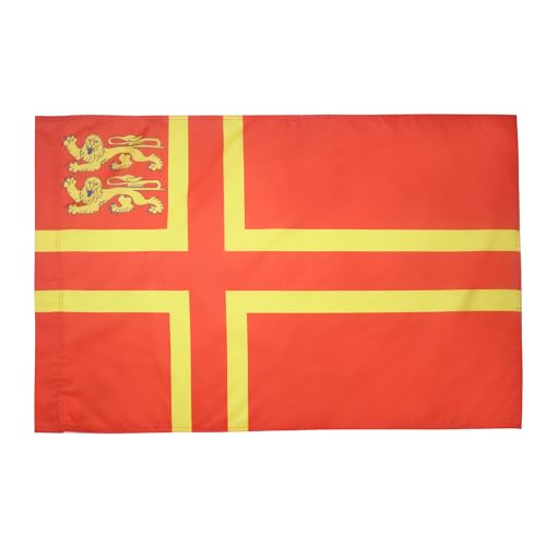 AZ FLAG - Drapeau Normandie Croix de Olaf 2 lions - 150x90 cm - Drapeau Normand 100% Polyester Avec Fourreau et cordelette - Pavillon 110 g
