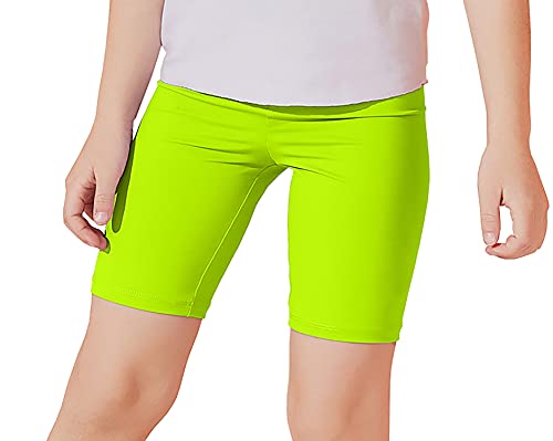 JESKIDS Girls Athletic Gym Running Leotard Shorts Yoga Bike Short Green, 4-5 Years