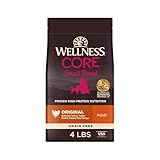 Wellness CORE Small Breed Adult Dry Dog Food, Grain Free Kibble, Natural, High Protein, Turkey and Chicken Recipe, 4 lb Bag