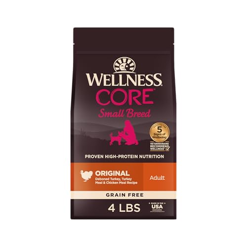 Wellness CORE Dry Dog Food, Small Breed, Grain-Free, High Protein, Natural, Original Turkey & Chicken Recipe, (1.8kg Bag)