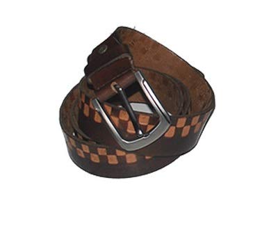 L Mart Men's Leather belt (Formal/Casual) (Colour - Brown) Buckle Adjustable Size Genuine Leather