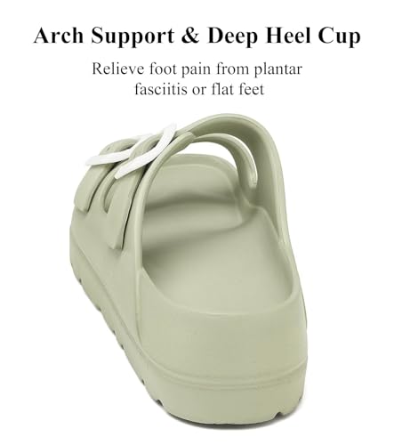 Image of Haifago Women's Platform Sandals with Arch Support, Summer Beach Slides Adjustable Buckle Comfortable Lightweight EVA Slip on Slide