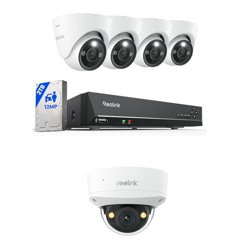 REOLINK New Version 12MP Smart Security System with AI Video Search, Person/Vehicle/Animal Detection Color&Infrared Night Vision, Perimeter Protection