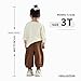 MINI PANDA Toddler Cotton Pull On Jogger，Fashion Little Girl Pants Brown