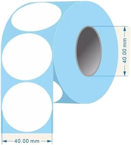 10mm 20 25 30 35 40 45 55 60 65 70 75 80 85 90 95 100mm Diameter Round Blank White Thermal Paper Label SKU Barcode(60mm 500pc 1 Rows)