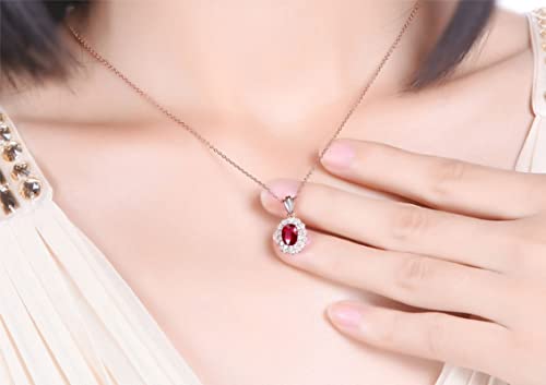 Collier pendentif rubis or rose 18k luxueux pour dames