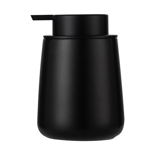 Image of Enra Black Soap Dispenser,12 oz Ceramic Hand Lotion Dispenser, Refillable Dish Soap Dispenser,Modern Liquid Soap Dispenser for Bathroom,Kitchen with Easy-to-Press Pump(Black Liquid Type)