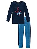 Schiesser Schiesser Jungen Capt´n Sharky Kn Anzug lang Zweiteiliger Schlafanzug, Blau (Dunkelblau 803), 92 (Herstellergröße: 092)