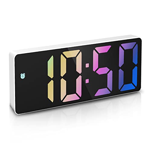 Ankilo Newest Digital Clock, Led Alarm Clock For Bedroom, Electronic Desktop Clock With Temperature Display, Adjustable Brightness, Voice Control, 12/24H, Small Clock For Bedroom(No Battery＆Adapter) #TOP5