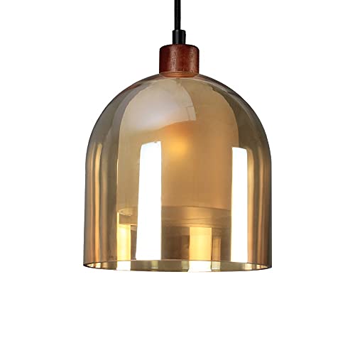 Lustre plafonnier LED abat-jour verre dépoli suspension économie énergie