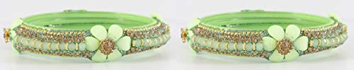 Image of NMII Viral Multi Colour Glass Bangles with Golden Ghungroo Charms & Stone Work For Women & Girls | Fancy Designer Glass Bangle | Traditional Chudi | Kanch Ki Churi | Stylish Ghungroo Bangle For Women