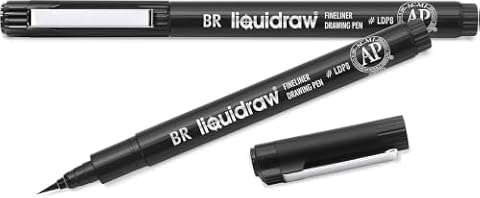 Liquidraw Długopisy pędzelkowe czarne kaligrafia rysowanie długopisy wodoodporny cienkopis dla artystów, architektów, pisma ręcznego, szkicowania, ilustracji i napisów