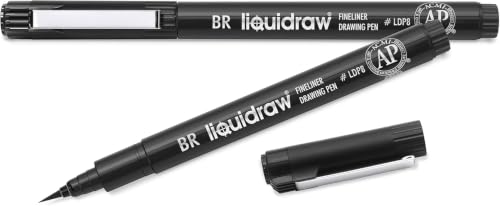 Liquidraw Długopisy pędzelkowe czarne kaligrafia rysowanie długopisy wodoodporny cienkopis dla artystów, architektów, pisma ręcznego, szkicowania, ilustracji i napisów