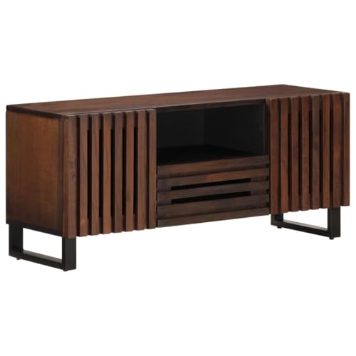 vidaXL Meuble TV Marron 100x34x46 cm Bois Massif manguier, Banc TV, Meuble HiFi, Console TV, Buffet TV, Meuble multimédia, Meuble de Divertissement TV