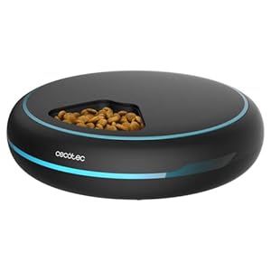 Cecotec Comedero Dispensador Automático de Comida para Mascotas Pumba 1600 Purrfect Meal. Capacidad de 1,6L, 4 Secciones Independientes, Pantalla LED, Temporizador y Grabador de Voz