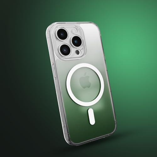 Image of Vaku Luxos Maven Magpro Back Cover Case for iPhone 15 Pro Scratch Resistant Slim Fit Protective Design Military-Grade Protection Compatible with Mag-Safe Wireless Charging - Green